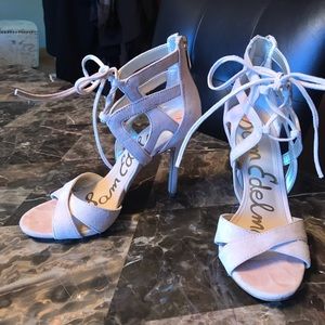 Sam Edelman nude open toe heels